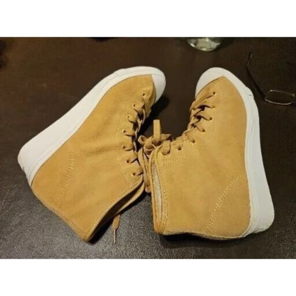 Rare Immaculate SIZE 6 Preloved high heel Converse AllStar Suede thin fur lining - Picture 10 of 16